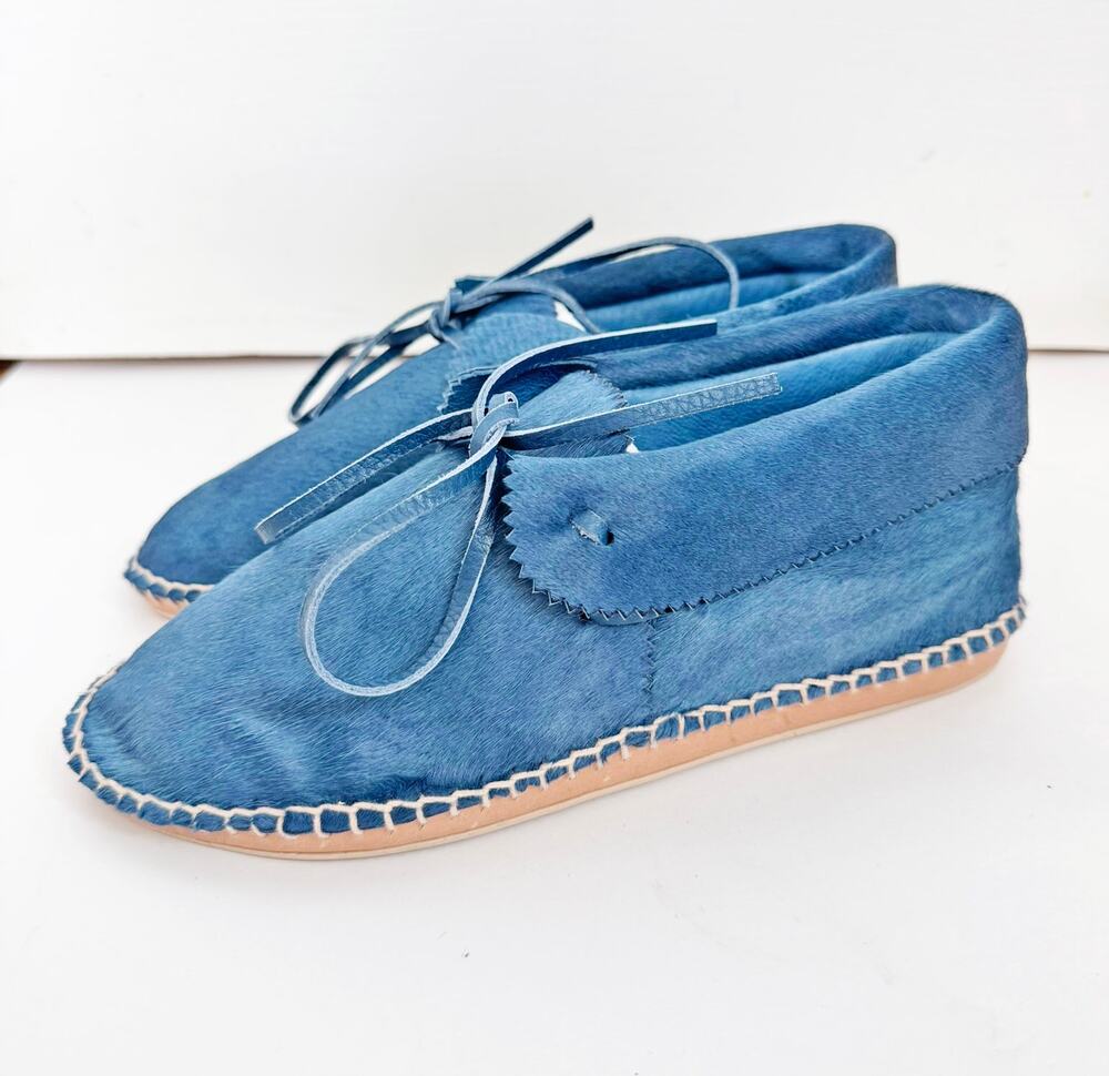 NWB THE GREAT. Canyon Moccasin Loafer River Blue Pony Hair 8